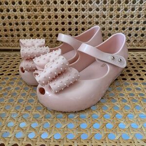 Mini Melissa Ultragirl Jelly Sandals Mary Janes Pink Bow Toddler 9